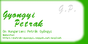gyongyi petrak business card