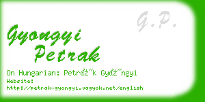 gyongyi petrak business card